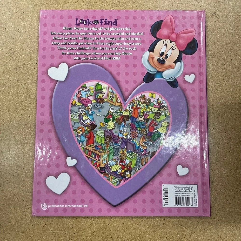 Disney Minnie Mouse Look and Find Hardcover Activity Book Childrens Search Find
